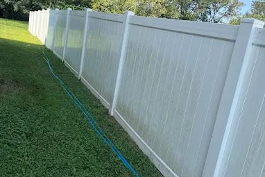 Before soft washing — dirty siding on a Maryville home